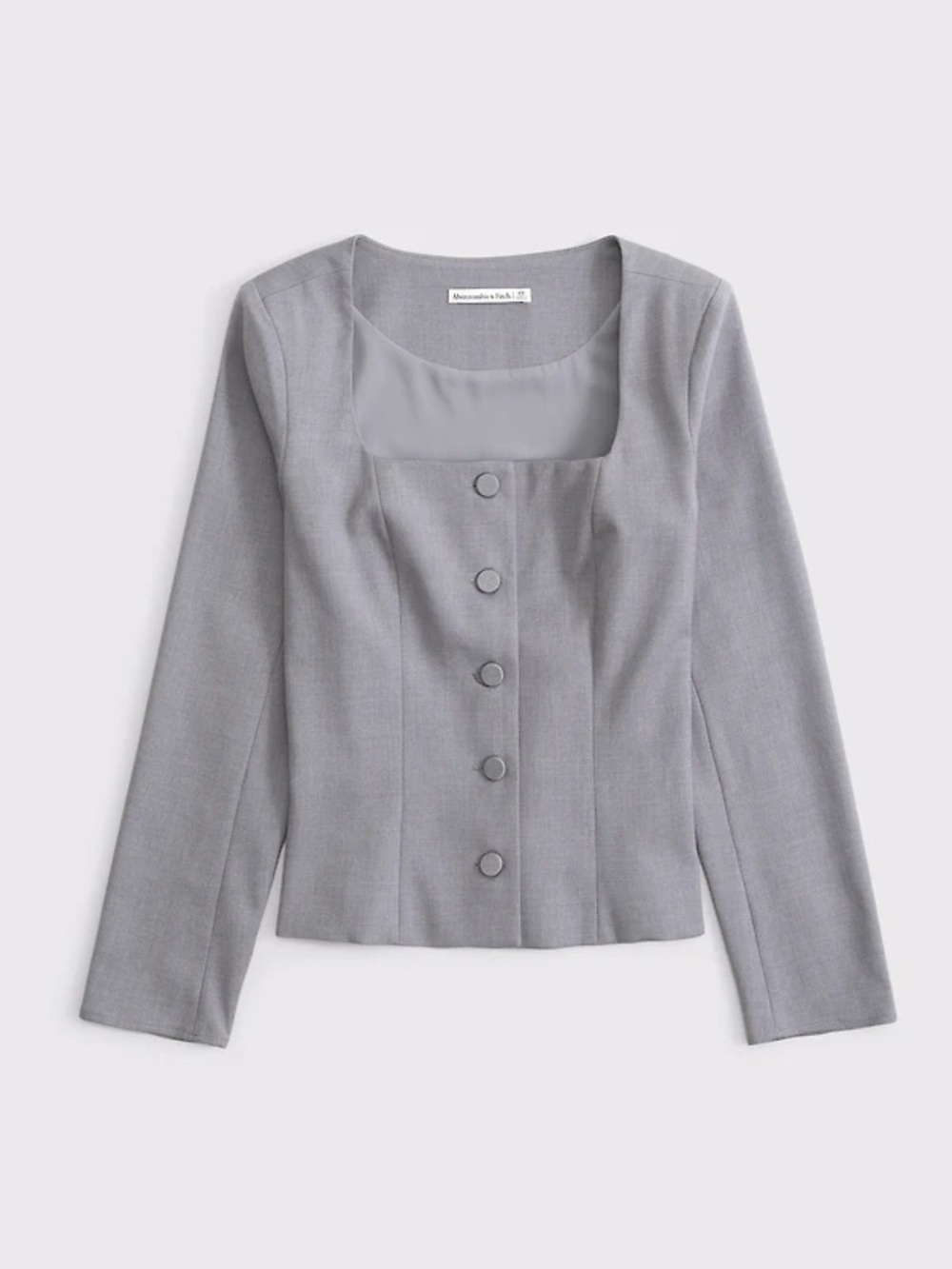 NWT | Abercrombie & Fitch Gray Mara Tailored Squareneck Blazer Vest